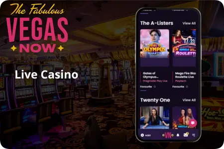live dealer game library and categories available at VegasNow Casino